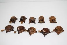 Conjunto de 10 tortugas de color rustico,cabeza movible